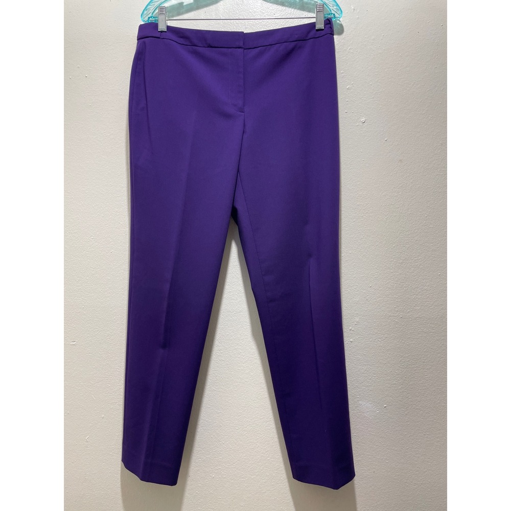 Calvin Klein Size 8 Purple Trousers Adjustable Button Back Accent Dress Pants